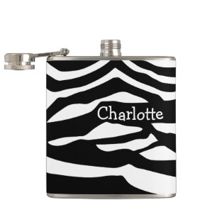 Flasques Modèle Zèbre Noir Et Blanc Personnalisé