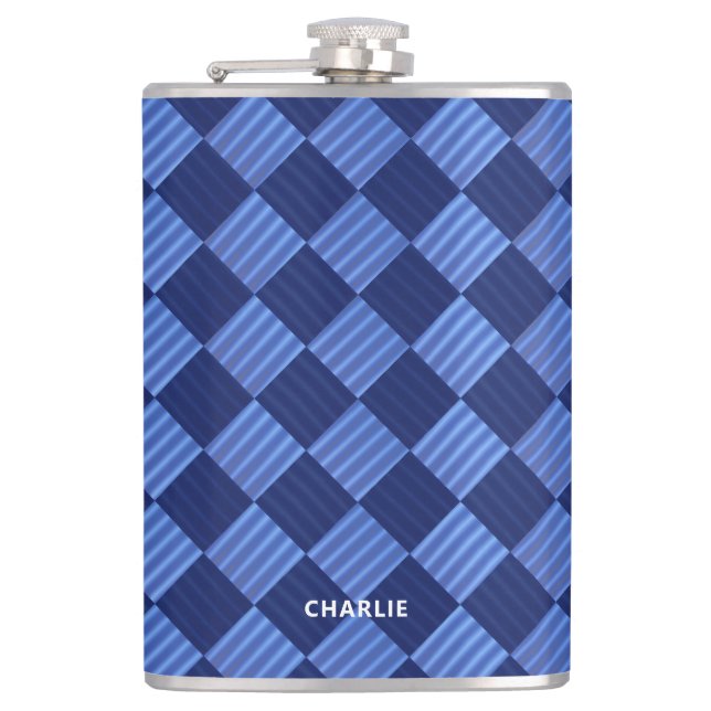 Flasques Modern Checkered Geometric Design With Name (Devant)