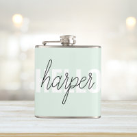 Modern Pastel Mint Bonjour Et Vous Nom