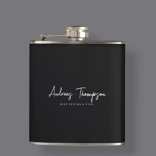 Flasques Moderne Best Man Bestman Groomsmans jamais noir