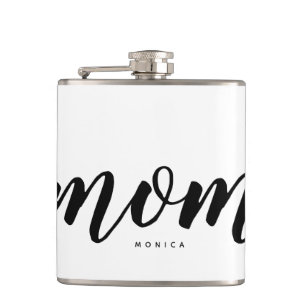 Flasques Moderne maman Noir et Blanc Personnalisé