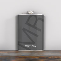Moderne Monogramme Personnalisé Gris