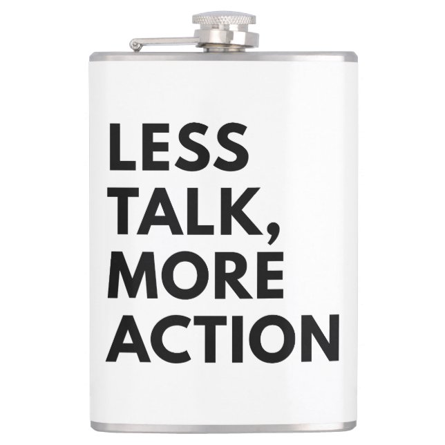 FLASQUES MOINS DE PAROLES PLUS D'ACTION (Devant)