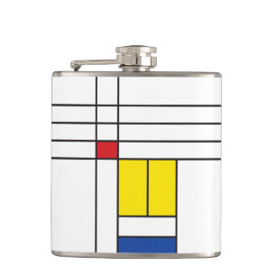 Flasques Mondrian II Design d'Art Moderne Minimaliste De St
