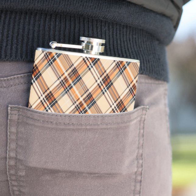 Flasques Monogram, Diagonal Plaid Vinyl Wrapped Hip Flask (En situation)