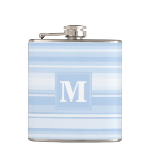 Flasques Monogramme Bleu rayures