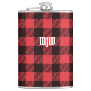 Flasques Monogramme de Buffalo Rouge