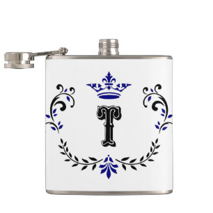 Flasques Monogramme de couronne 'T'