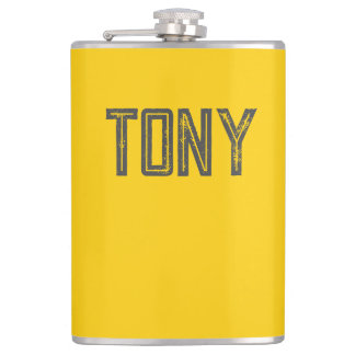 Flasques Monogramme de nom personnalisé en néon uni jaune-o