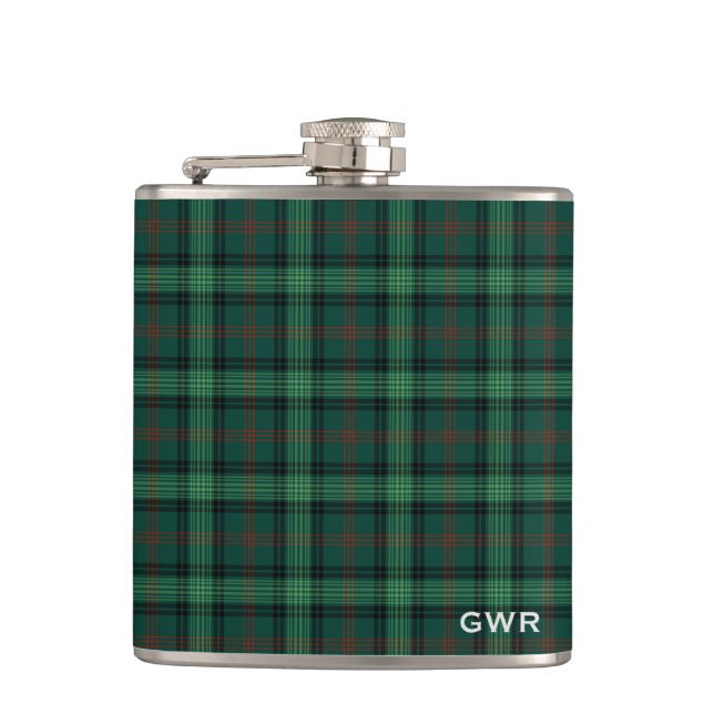 Flasques Monogramme de tarte vert Clan Ross Chasse Tartan (Devant)