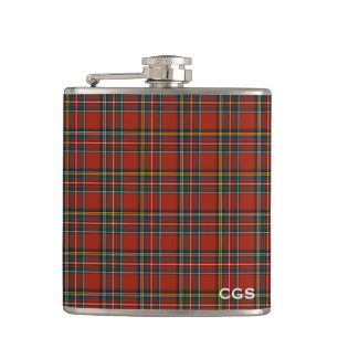 Flasques Monogramme écossais rouge de plaid de tartan roya