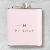 Monogramme Elegant Minimal Blush rose et or