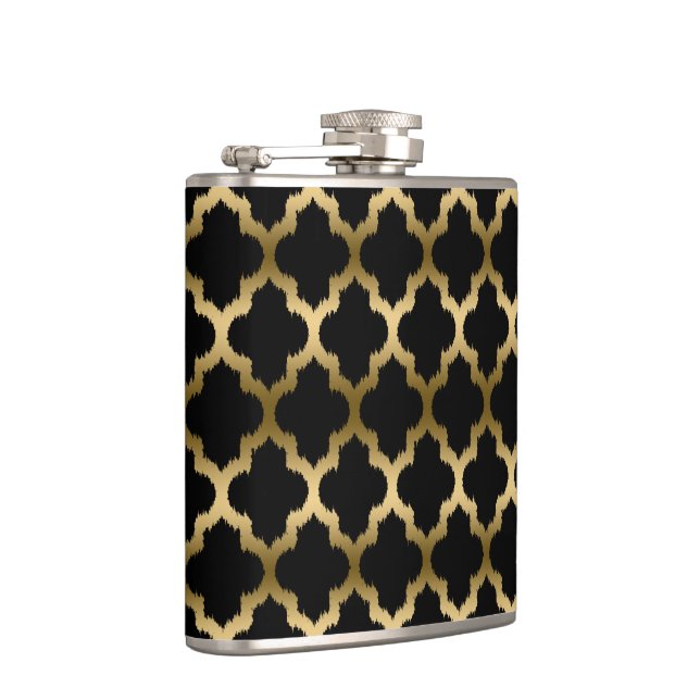 Flasques Monogramme Gras Et Noir Ikat Quatrefoil (Droite)