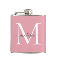 Monogramme gris blanc rose simple Nom du script