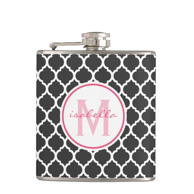 Flasques Monogramme gris de Quatrefoil (Devant)