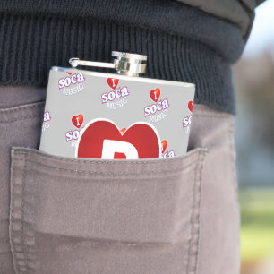 Flasques MONOGRAMME J'AIME SOCA sur GRIS