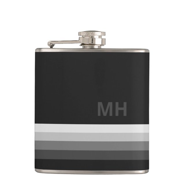 Flasques Monogramme moderne noir (Devant)