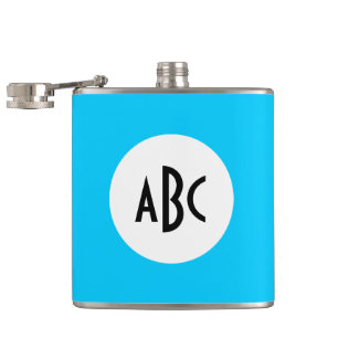 Flasques Monogramme noir et blanc Aqua