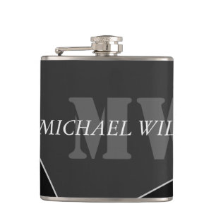 Flasques Monogramme noir gris artistique moderne