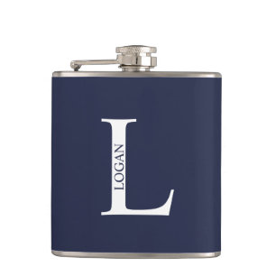 Flasques Monogramme personnalisé et fiole de nom