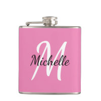 Monogramme rose de fille moderne Nom + Initiale