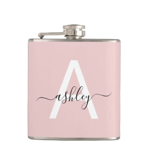 Flasques Monogramme rose pâle Joli Script fille