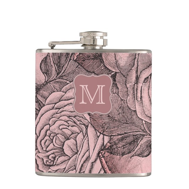 Flasques Monogramme rose pâle Rose (Devant)