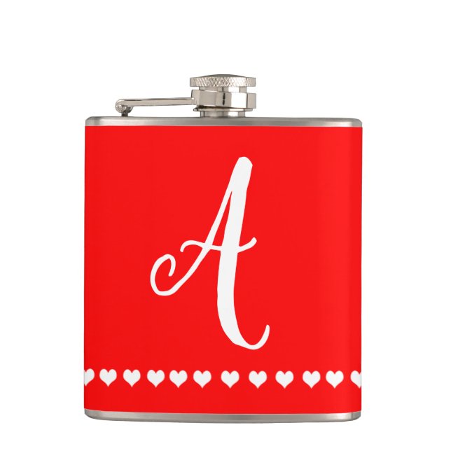 Flasques Monogramme rouge et blanc initial (Devant)