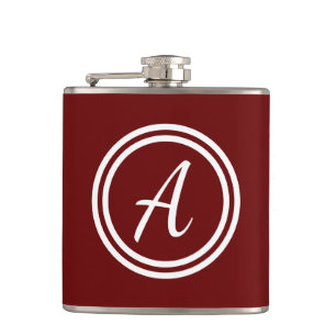 Flasques Monogramme Rouge Minimal