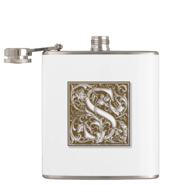 Flasques Monogramme S Antique (Ouvert)