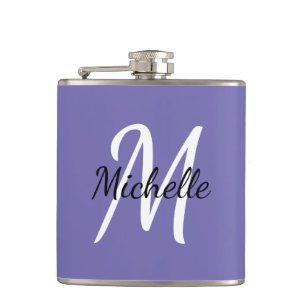 Flasques Monogramme violet simple moderne