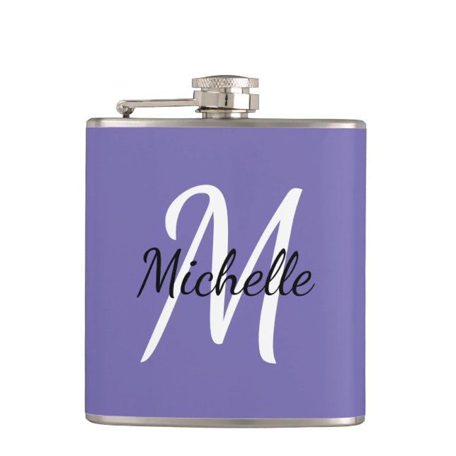 Flasques Monogramme violet simple moderne (Devant)