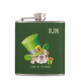 Flasques Monogrammes personnalisés Drôle cadeau Bulldog