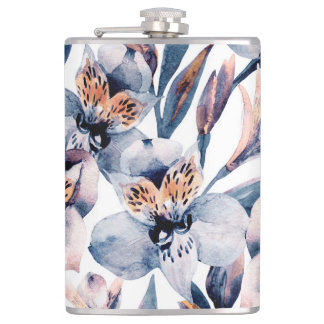 Flasques Moody Alstroemeria : Motif des fleurs d'aquarelle