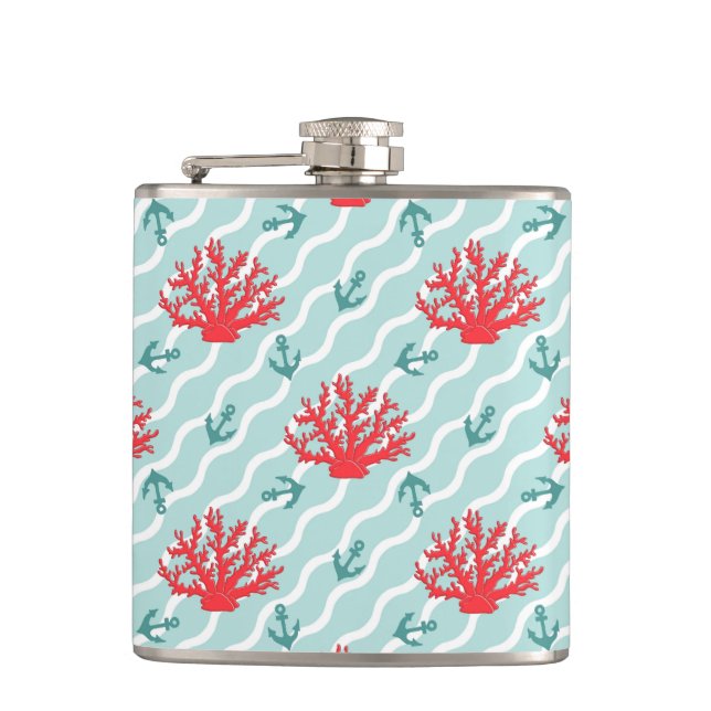 Flasques Motif 1 de corail rouge (Devant)