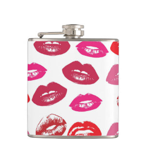 Flasques Motif à bouche rouge Personnalisé