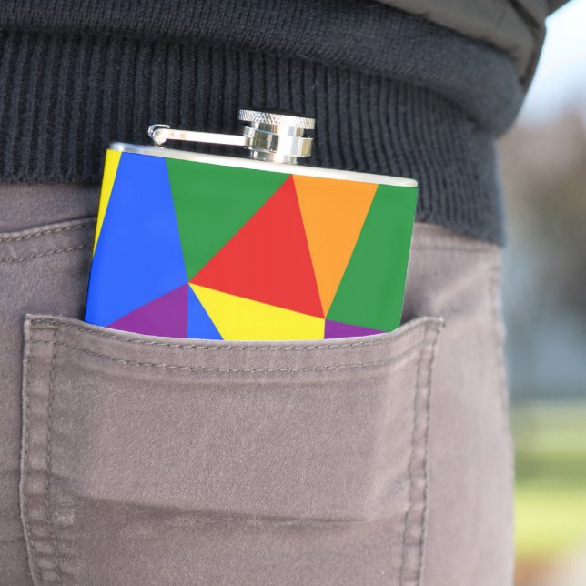 Flasques Motif arc-en-ciel de Polygone (En situation)