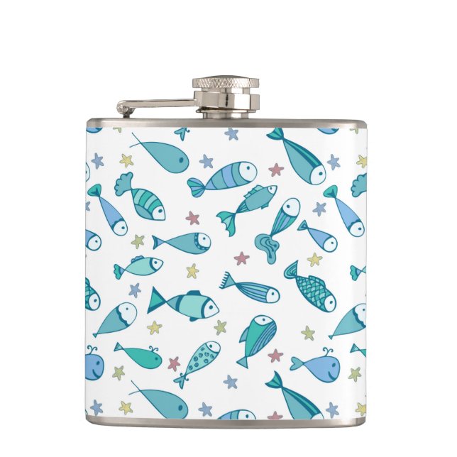 Flasques Motif avec des poissons et des étoiles de mer (Devant)