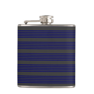 Flasques Motif bleu marine et charbon cinq bandes