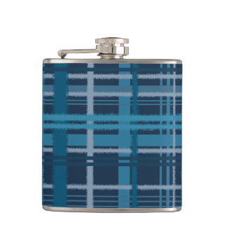 Flasques Motif bleu Tartan