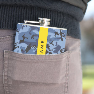 Flasques Motif camouflage bleu marine Personnalisez votre n