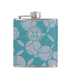 Flasques Motif Cercles Turquoises Abstraits Personnalisé