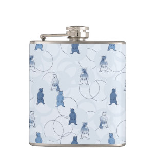 Flasques motif comportant un ours gris