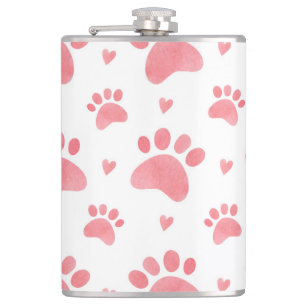 Flasques Motif d'aquarelle Cat Paws