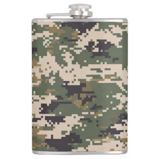 Flasques Motif de camouflage numérique vert