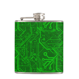 Flasques Motif de carte électronique de vert