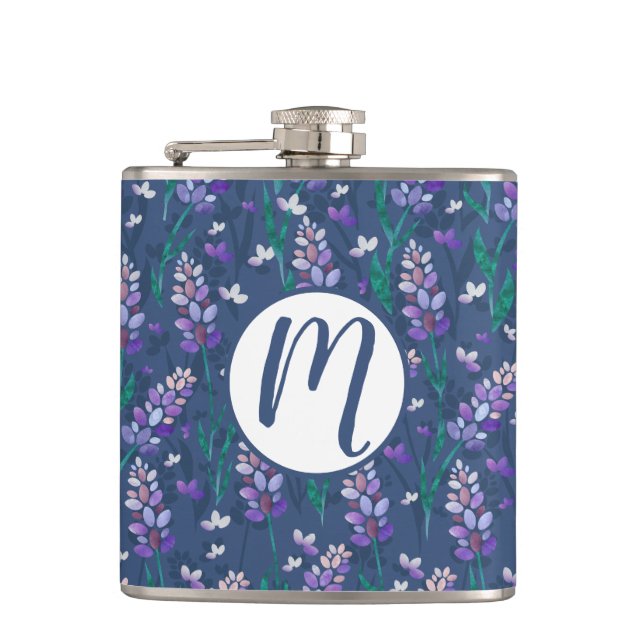 Flasques Motif de champs Lavender dans violet (Devant)
