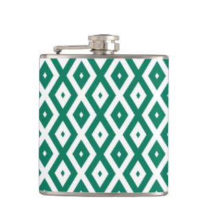 Flasques Motif de diamant vert et blanc