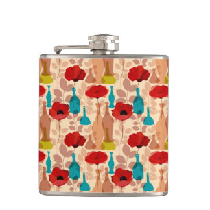 Flasques Motif de fleurs, de vases et de bouteilles