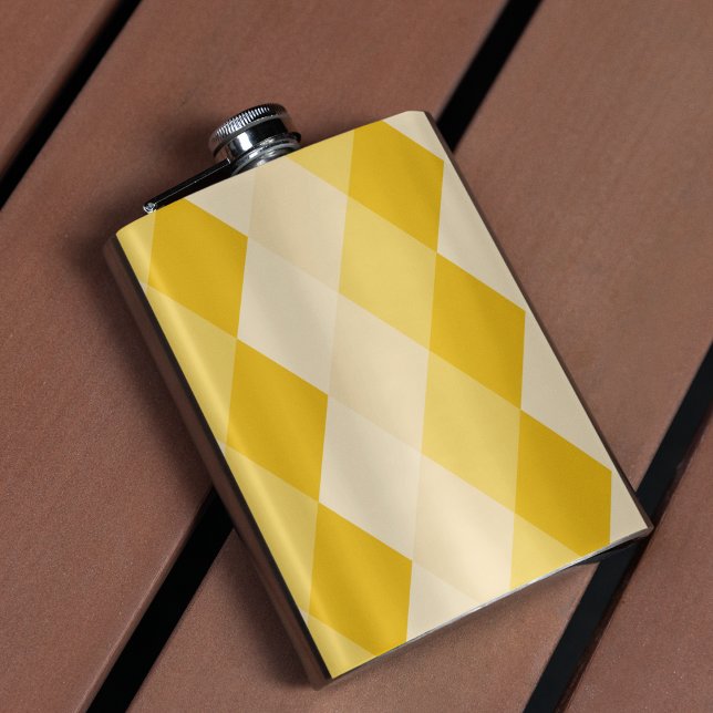 Flasques Motif de forme Rhombus à teinte jaune (FLASK)